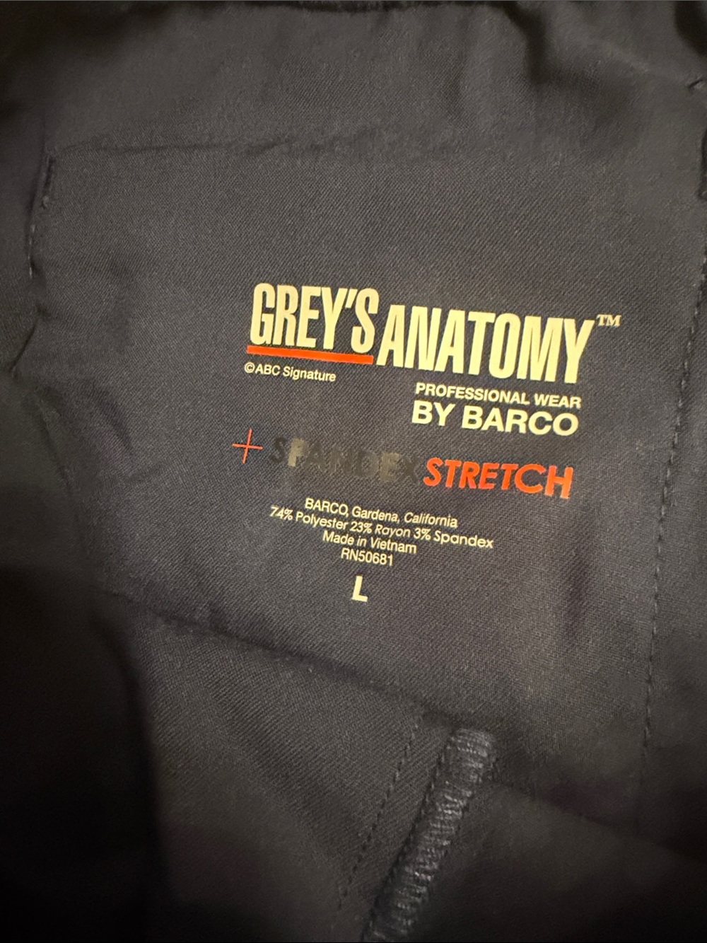 Grey’s Anatomy new with tags high-rise wide leg, scrub pants size large - Picture 4 of 5